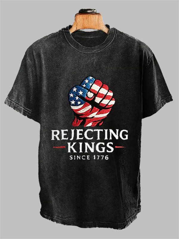 Mens "Rejecting Kings Since 1776" Print T Shirt 3